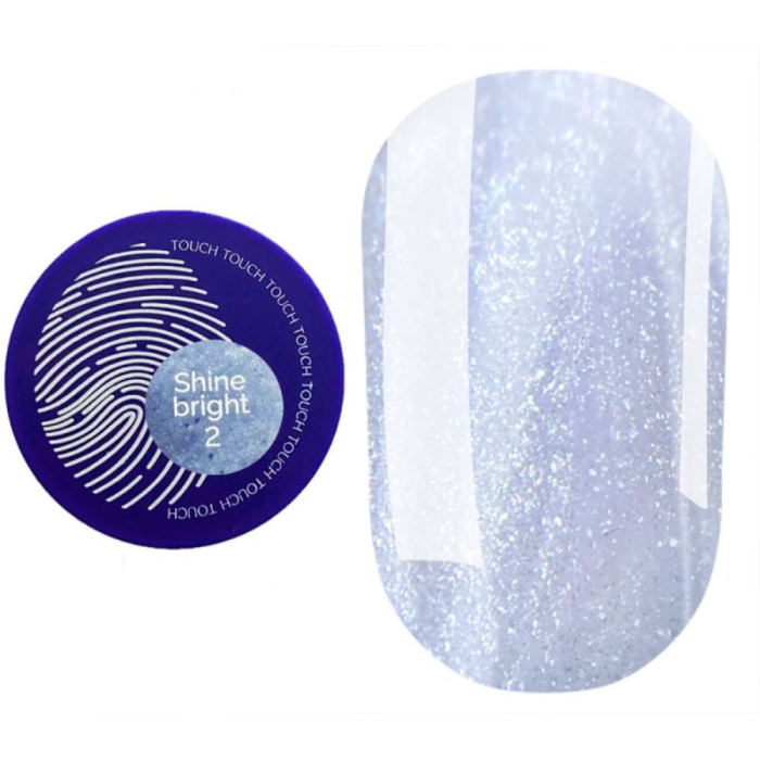 Гель для нарощування Touch Builder Gel Shine Bright №02, молочний з дрібним шиммером, 15 мл