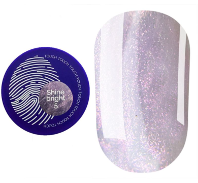 Гель для наращивания Touch Builder Gel Shine Bright №05, розовый с мелким розовым шиммером, 15 мл