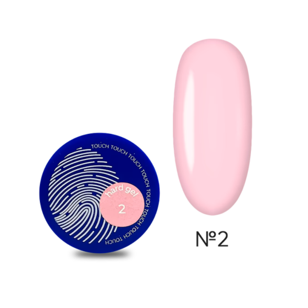 Гель для наращивания Touch Hard Gel №02, полупрозрачный розовый, 15 мл