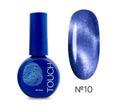 Гель-лак кошачий глаз Touch Gel Polish 3D Cat Eyes №10 светоотражающий, синий, 9 мл