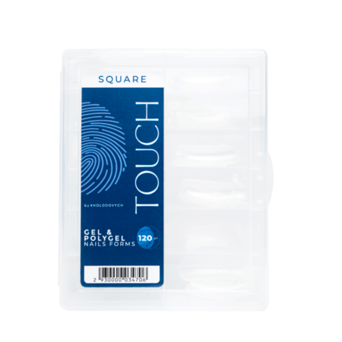 Верхні форми Touch Gel&Polygel Nails Forms Square, квадрат, 120 шт.