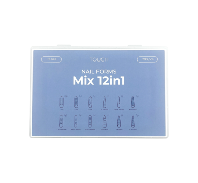 Верхние формы Touch Nail Forms Mix 12in1, микс форм, 288 шт.