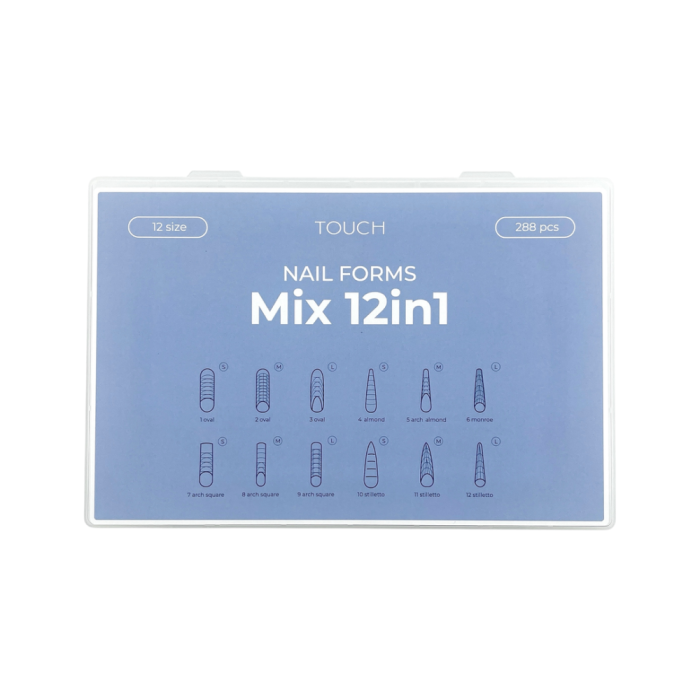 Верхні форми Touch Nail Forms Mix 12in1, мікс форм, 288 шт.