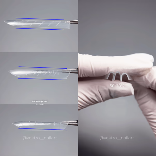 Верхні форми Touch Nail Forms Mix 12in1, мікс форм, 288 шт.