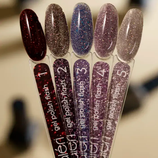 Гель-лак светоотражающий Valeri Gel Polish Flash New №02, черно-розовый, 6 мл