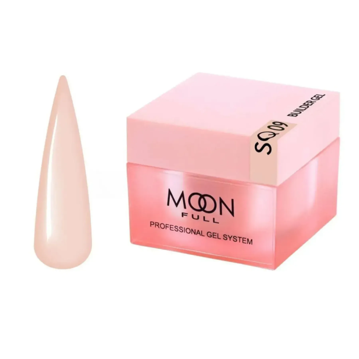 Гель для нарощування Moon Full Builder Gel №SQ09, бежево-персиковий, 30 мл