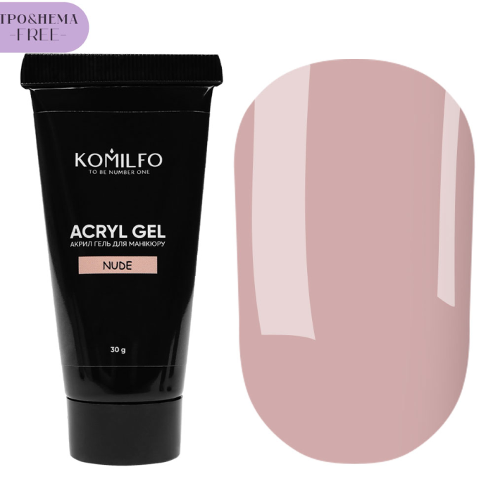 Акригель Komilfo Acryl Gel Nude, нюдовый, 30 г (HEMA/TPO free)
