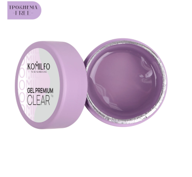 Гель для наращивания Komilfo Gel Premium Clear, прозрачный, 15 г (HEMA/TPO free)