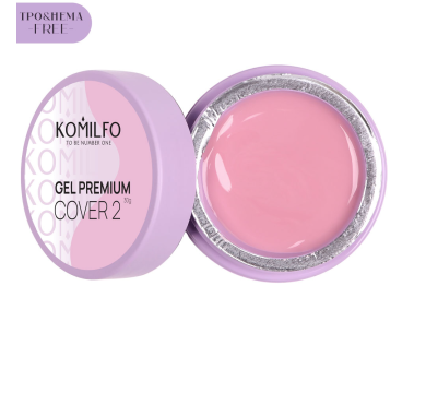 Гель для наращивания Komilfo Gel Premium Cover 02, розовый, 30 г (HEMA/TPO free)
