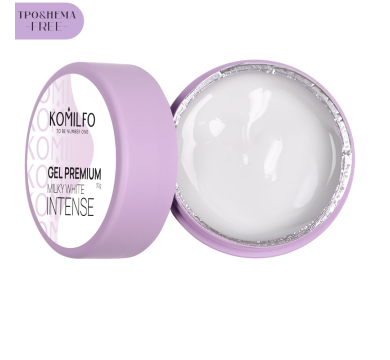 Гель для нарощування Komilfo Gel Milky White Intense, молочний, 30 г (HEMA/TPO free)