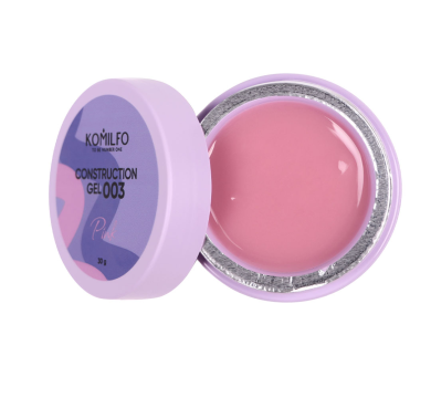 Полігель Komilfo Construction Gel №003 Pink, рожевий, 30 г (HEMA/TPO free)