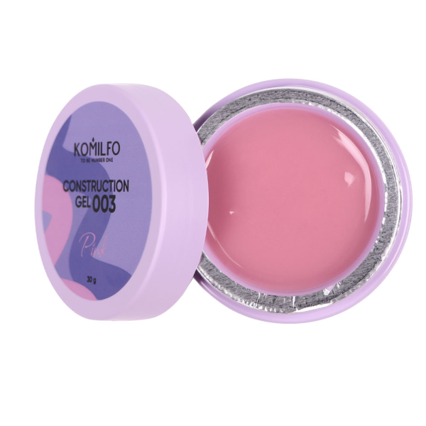Полігель Komilfo Construction Gel №003 Pink, рожевий, 30 г (HEMA/TPO free)