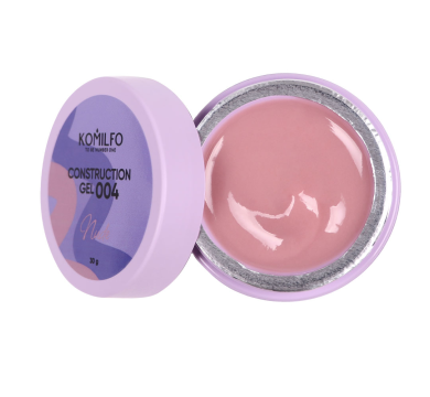 Полігель Komilfo Construction Gel №004 Nude, нюдовий, 30 г (HEMA/TPO free)