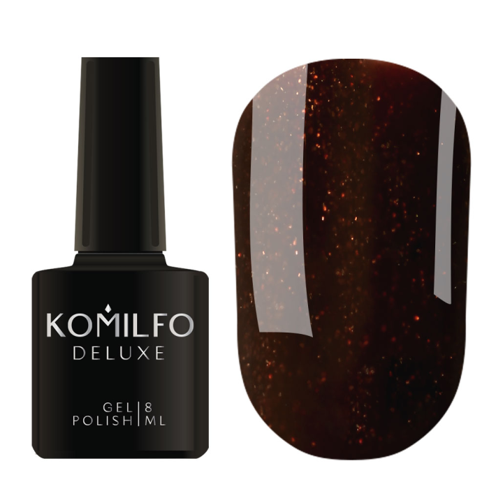 Гель-лак Komilfo Limited Wine Collection №004, стигла вишня із золотим шиммером, 8 мл