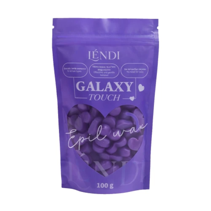 Воск для депиляции в гранулах Lendi Galaxy Touch, в форме сердечка (фиолетовый), 100 г