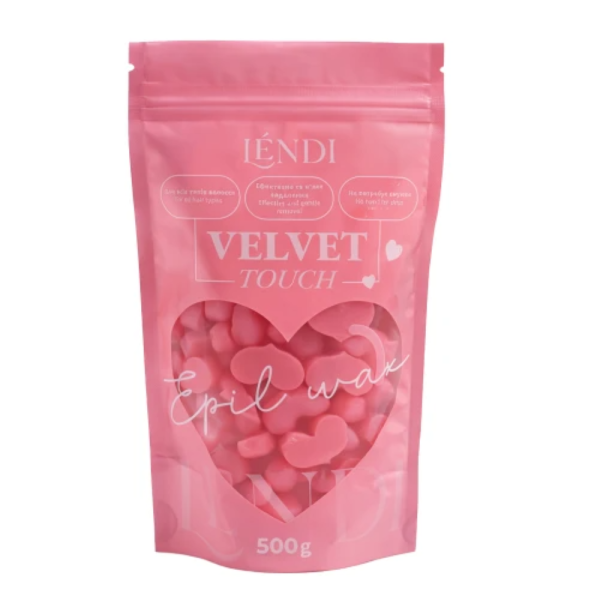 Воск для депиляции в гранулах Lendi Velvet Touch, в форме сердечка (розовый), 500 г
