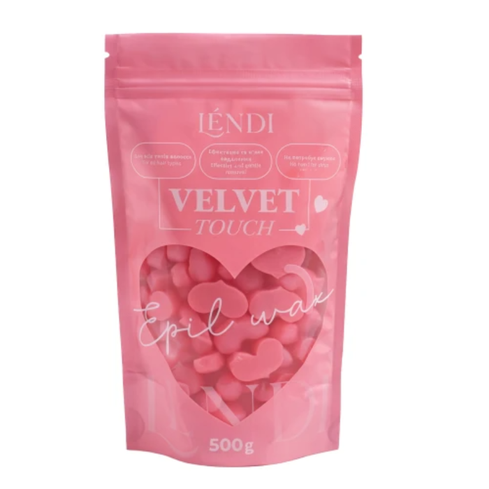 Воск для депиляции в гранулах Lendi Velvet Touch, в форме сердечка (розовый), 500 г