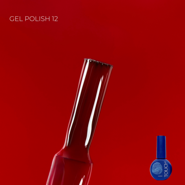 Гель-лак Touch Gel Polish №12, темно-червоний, 9 мл