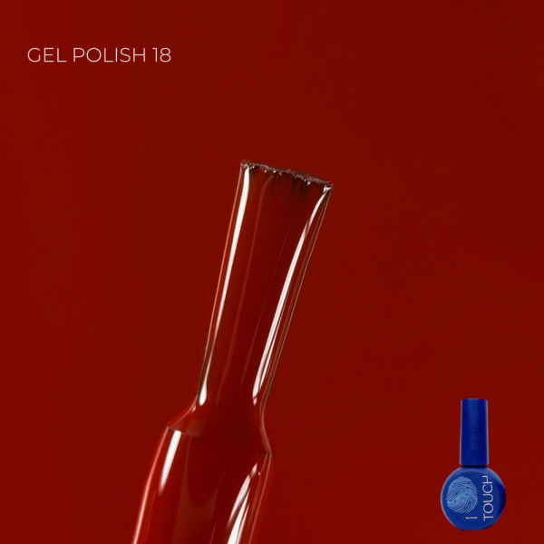 Гель-лак Touch Gel Polish №18, червоний приглушений, 9 мл