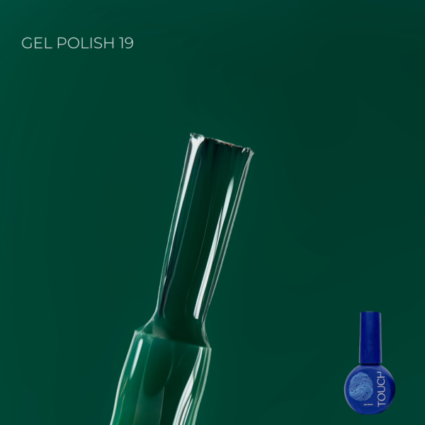 Гель-лак Touch Gel Polish №19, темно-зелений, 9 мл