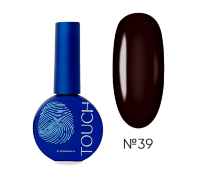 Гель-лак Touch Gel Polish №39, темно-коричневий, 9 мл