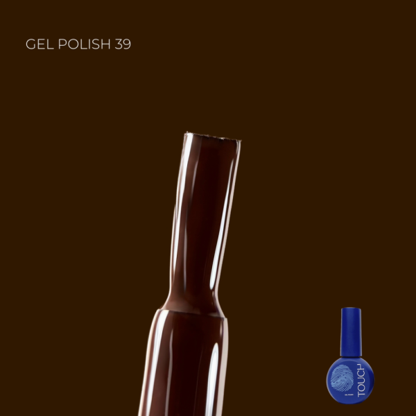 Гель-лак Touch Gel Polish №39, темно-коричневий, 9 мл