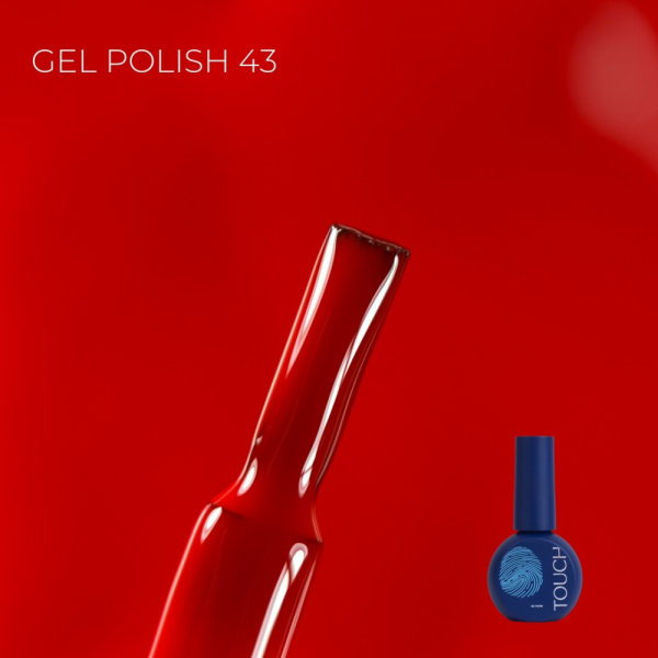 Гель-лак Touch Gel Polish №43, ярко-красный, 9 мл