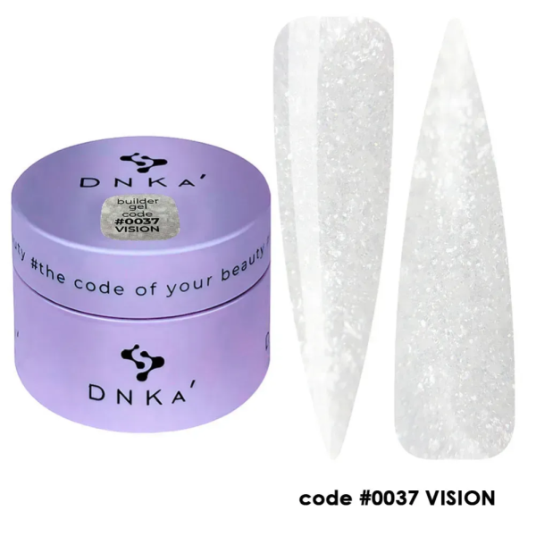 Гель для наращивания DNKa Builder Gel New Formula #0037 Vision, молочный с шиммером, 30 мл