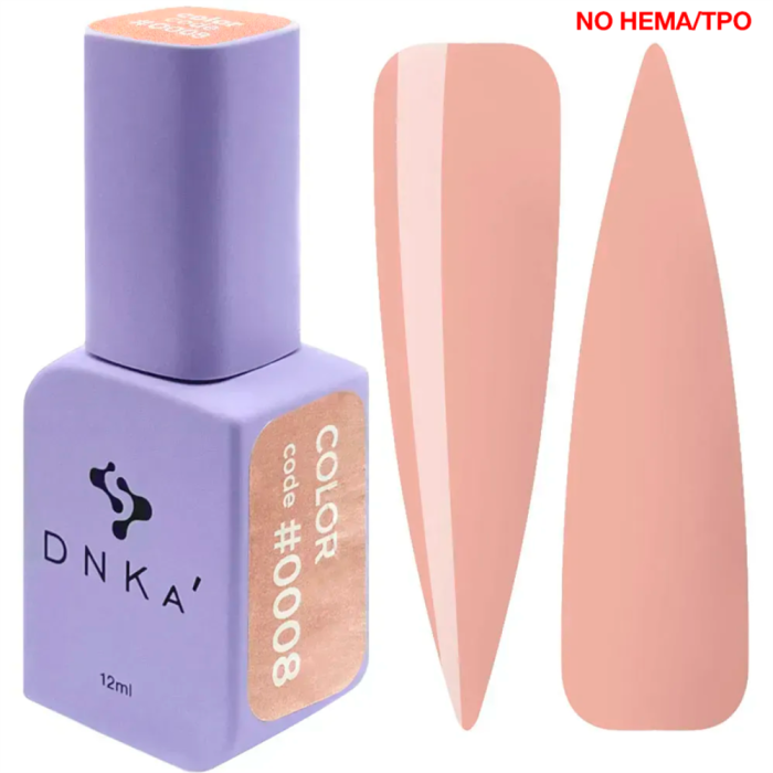 Гель-лак DNKa Gel Polish Color New Formula #0008, теплий бежевий, 12 мл