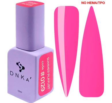 Гель-лак DNKa Gel Polish Summer Playlist New Formula #0129, яскраво-рожевий, 12 мл