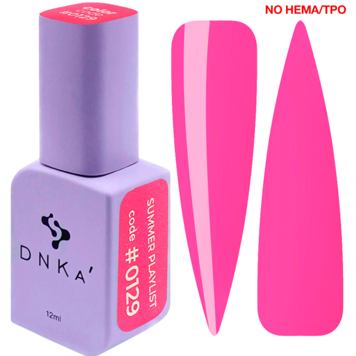 Гель-лак DNKa Gel Polish Summer Playlist New Formula #0129, ярко-розовый, 12 мл