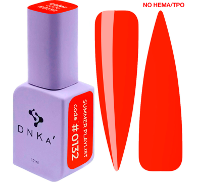 Гель-лак DNKa Gel Polish Summer Playlist New Formula #0132, соковитий корал, 12 мл