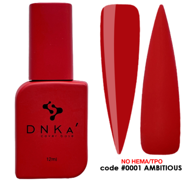 База камуфлююча DNKa Cover Rubber Base French New Formula №0001 Ambitious, вогненно-червона, 12 мл