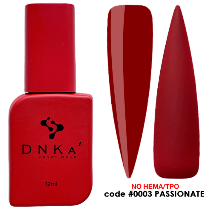 База камуфлююча DNKa Cover Rubber Base French New Formula №0003 Passionate, бордова, 12 мл