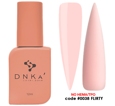 База камуфлююча DNKa Cover Rubber Base French New Formula №0038 Flirty, ванільно-рожева, 12 мл