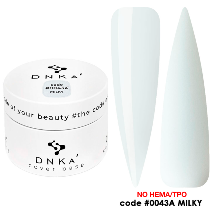 База камуфлююча DNK Cover Rubber Base French New Formula №0043A Milky, молочна, 30 мл