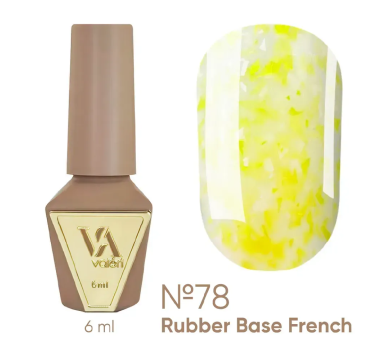 База камуфлююча Valeri Rubber Base French New №078, молочна з жовтою поталлю, 6 мл