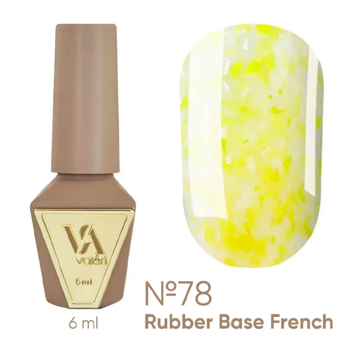 База камуфлирующая Valeri Rubber Base French New №078, молочная с желтой поталью, 6 мл