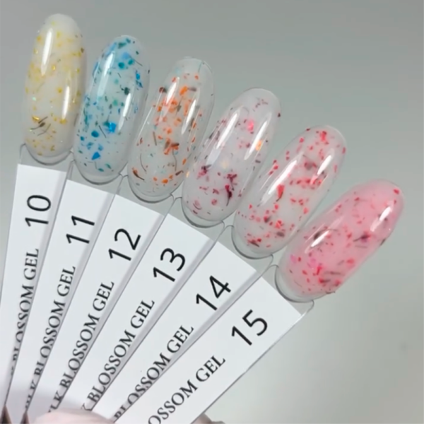 DANNY Milk Blossom Gel №10 - конструирующий гель, молочный с желтыми сухоцветами, 15 мл