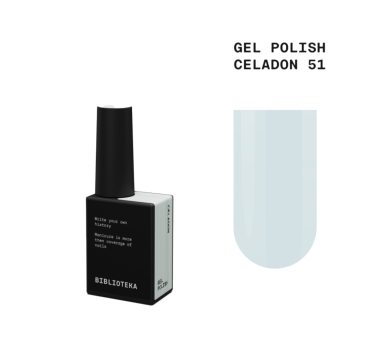 Гель-лак Biblioteka Gel Polish №51 Celadon, світло-м'ятний, 10 мл