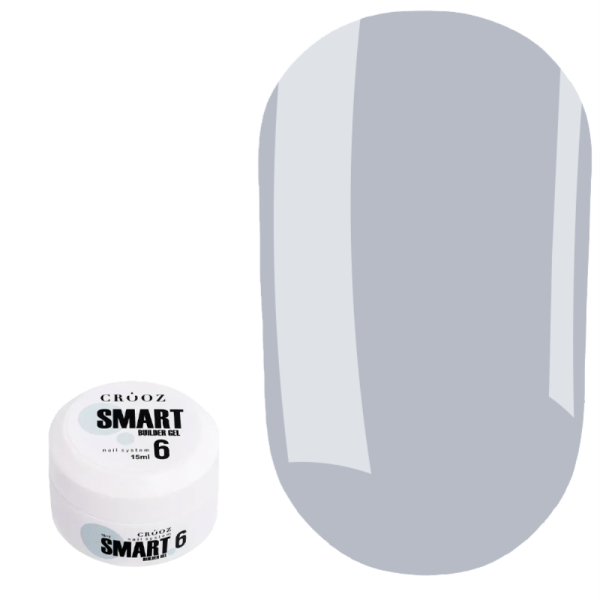 Гель для нарощування Crooz Smart Builder Gel №06, сіро-блакитний, 15мл