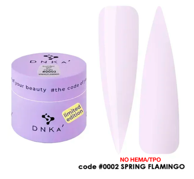 Гель для нарощування DNKa Builder Gel New Formula Spring Flamingo #0002, фіолетовий, 15 мл