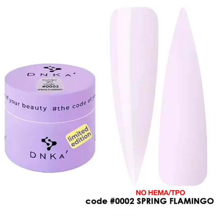 Гель для нарощування DNKa Builder Gel New Formula Spring Flamingo #0002, фіолетовий, 15 мл