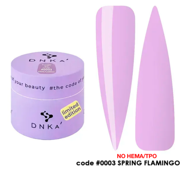 Гель для нарощування DNKa Builder Gel New Formula Spring Flamingo #0003, бузковий, 15 мл
