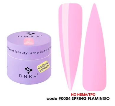 Гель для нарощування DNKa Builder Gel New Formula Spring Flamingo #0004, рожевий, 15 мл
