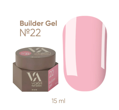 Гель для нарощування Valeri Builder Gel New №22, рожевий, 15 мл