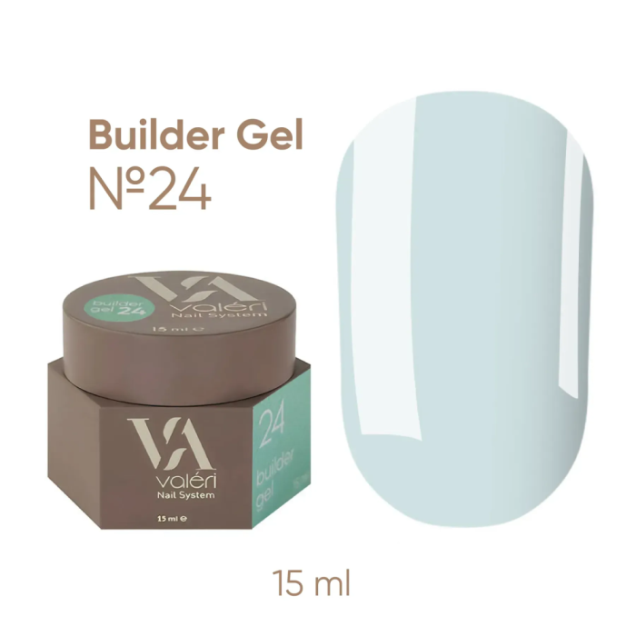 Гель для нарощування Valeri Builder Gel New №24, м'ятний, 15 мл