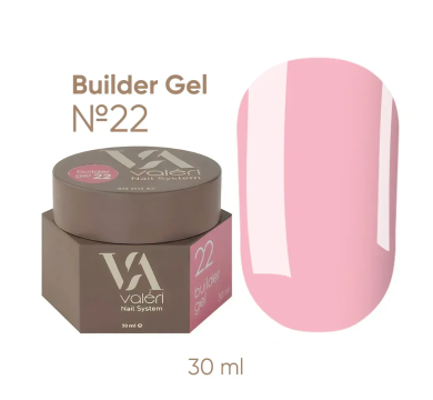 Гель для нарощування Valeri Builder Gel New №22, рожевий, 30 мл