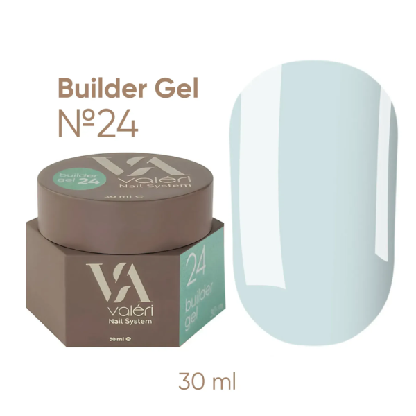 Гель для нарощування Valeri Builder Gel New №24, м'ятний, 30 мл