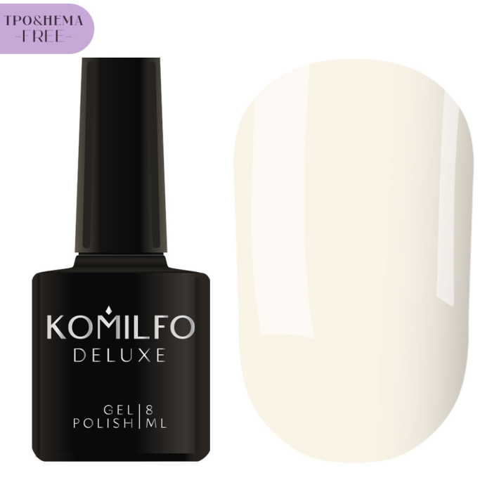 Гель-лак Komilfo Deluxe Series №D004, кремово-серый, 8 мл (HEMA/TPO free)
